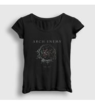 Presmono Kadın Siyah Eye Arch Enemy T-Shirt 11556tt