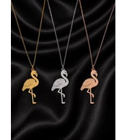 Kişiye Özel Flamingo Figürlü Kolye 925K Gümüş