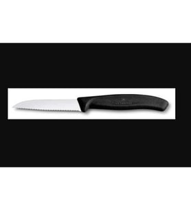Mutfak SwissClassic 8cm Tırtıklı Soyma Bıçağı Siyah Testere Ağızlı