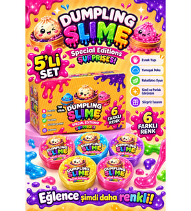 Oyuncak Dumpling 5'li Slime Simli Parlak Renkli Esnek Yumuşak Doku Oyun Jeli Oyun Hamuru Çin Mantısı Sukuşi