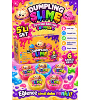 Oyuncak Dumpling 5'li Slime Simli Parlak Renkli Esnek Yumuşak Doku Oyun Jeli Oyun Hamuru Çin Mantısı Sukuşi