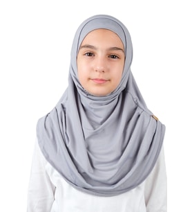 Pratik Hazır Geçmeli Boneli Çocuk Şal Gri