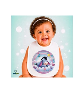 Eeyore Keten Bebek Mama Önlüğü – Yumuşak, Emici, Yıkanabilir, Özel Tasarım P049