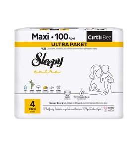 Sleepy Extra Bebek Bezi Ultra Paket 4 Beden Maxi 100 Adet - Standart
