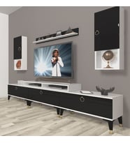 Decoraktiv Ekoflex 270DA Mdf Gold Tv Ünitesi Tv Sehpası - Beyaz Siyah (Siyah - Beyaz)