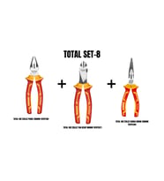 Total Set-8 ( İZOLELİ PENSE 200MM+İZOLELİ YAN KESKİ 180MM+İZOLELİ KARGA BURUN 200MM)