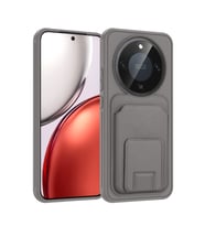 Honor Magic 8 Lite 5G Kılıf Deri Dokulu ve Kartlıklı BiKart TPU Premium Kapak (Gri)