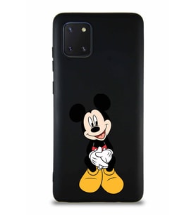 Samsung Galaxy Note 10 Lite Soft Premier Kapak Mickey Mouse-A Tasarımlı Silikon Kılıf - Siyah (Şeffaf)