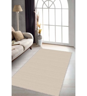 Bej Sade Desensiz Kaymaz Tabanlı Dekoratif Halı ST07 - 100 x 160 cm