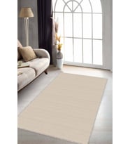 Bej Sade Desensiz Kaymaz Tabanlı Dekoratif Halı ST07 - 100 x 160 cm