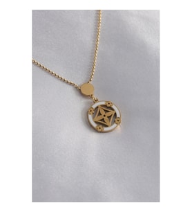 Mey İthalat® 316L Çelik Gold Renk Çiçek Figür Kadın Kolye