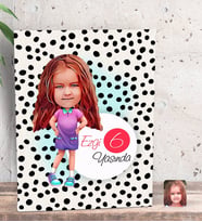 BK Gift Kişiye Özel Kız Çocuk Yaş Karikatürlü Dekoratif Mini Kanvas Tablo 15x20cm-3