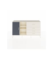 Arges Konsol 4 Raflı 4 Çekmeceli Tek Kapaklı  176x30x99 Aytaşı-Antrasit/Aytaşı