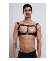 Erkek Parti Aksesuar, Clubwear, Deri Göğüs Harness, Erkek Fantezi Giyim (Kırmızı)