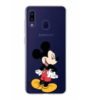 Samsung Galaxy M10s Kapak Mickey Mouse Tasarımlı Şeffaf Silikon Kılıf