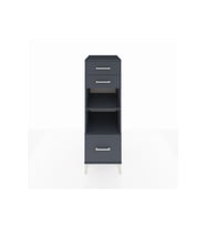 Kronos Dolap 2 Raflı 3 Çekmeceli 44x59x134 Antrasit-Antrasit