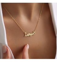 Kişiye Özel İsim Minimal Şirin Arı Kolye 925K Gümüş (Gold)