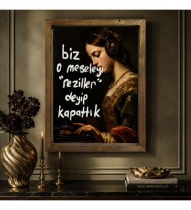BK Gift Vintage Klasik Sanat Esprili Sözlü Masif Ahşap Çerçeveli Dekoratif Tablo - 30