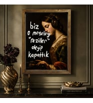 BK Gift Vintage Klasik Sanat Esprili Sözlü Masif Ahşap Çerçeveli Dekoratif Tablo - 30