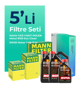 MANN Ford Transit V363 2.0 Dizel Filtre Bakım Seti Motul Motor Yağlı (2014-2024) 5 Li