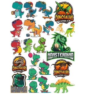 Dinozorlar Sticker Set 6 22 Parça Telefon, Tablet, Defter, Laptop Sticker