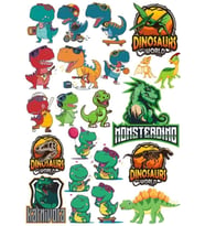 Dinozorlar Sticker Set 6 22 Parça Telefon, Tablet, Defter, Laptop Sticker