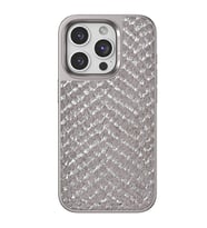 Northcity iPhone 15 Pro Max ile Uyumlu Viper Kapak - Titan Gri Yılan Desenli Lüks Kılıf