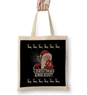 Christmas Knock Out Santa Knit Pattern Bez Çanta Uzun Saplı