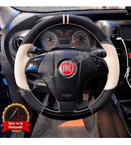 Fiat Punto Evo Dikme Direksiyon Kılıfı Delikli Deri Parlak Siyah Bej Detay Çift Yüzük ve Dikiş 2009-2012