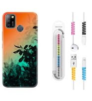INFINIX Smart 4 5 6 Zero 8 S5 Pro Kılıf Kablo Koruma Spiral Silikon Güzel Çiçekler 1712