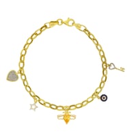 925 Ayar Gümüş Charm Bileklik (Gold)