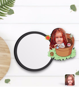 BK Gift Kişiye Özel Kız Çocuk Karikatürlü Ahşap Bardak Altlığı-10