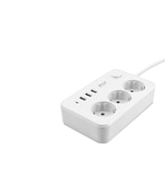 Termal Akım Korumalı Uzatma Kablosu 3 Priz + 3X Usb 2.1A Anahtarlı 2 M - Beyaz 3406-01