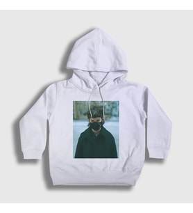 Presmono Unisex Çocuk Beyaz Dj Techno I Hate Models Kapüşonlu Sweatshirt 553422tt