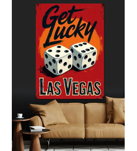 Las Vegas Kumar Retro Poster Dekoratif Kanvas - Mdf Ahşap Tablo