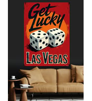 Las Vegas Kumar Retro Poster Dekoratif Kanvas - Mdf Ahşap Tablo