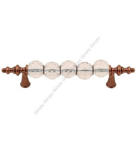 Gürçay İğne Ayak Kristal Çekmece Kapak Kulpu 96mm Bakır (Renksiz)