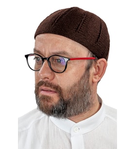 Orlon Örme Kışlık Yün Bere Takke Sade Kahverengi
