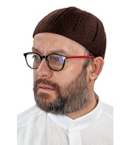 Orlon Örme Kışlık Yün Bere Takke Sade Kahverengi