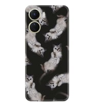 Vivo Y16 Kılıf Silikon Desen Özel Seri Sevimli Kedicikler 1785