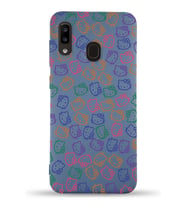 Samsung Galaxy A20e Uyumlu Lansman Kılıf Hello Kitty Tasarımlı İçi Kadife Kapak-Petrol Mavisi (Şeffaf)