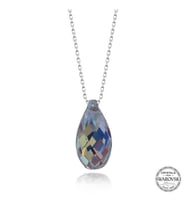 Swarovski Crystal Taşlı Drop Kesim Gümüş Kadın Kolye