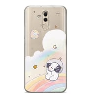 Huawei Mate 20 Lite Uyumlu Sevimli Köpek Desenli Şeffaf Telefon Kılıfı