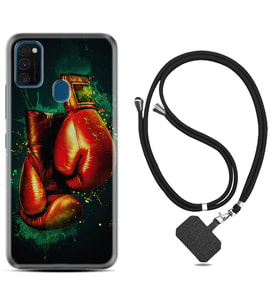 Samsung M21 M22 M23 M30 M31S M32 Kılıf Boyun Askılı Silikon Boks Eldiveni 1763