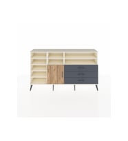 Arges Konsol 8 Raflı 3 Çekmeceli Tek Kapaklı  176x30x99 Aytaşı-Çam/Antrasit