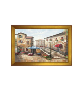 Manzara Temalı Kanvas Tablo 50 x 70 cm Gold Çerçeve