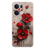 Oppo Reno 13F Kılıf Boutique Baskılı Resimli Kırmızı Çiçek Pcode -098