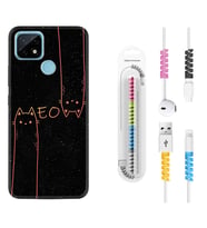 Realme C11 C21 C21Y C25Y C11 2021 Kılıf Kablo Koruma Spiral Silikon Meow 1657
