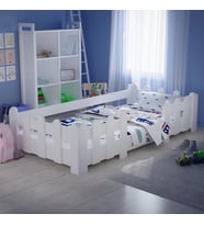 Tulipkids Montessori Karyola Beyaz 90x190  Yatak Uyumlu Oval Kesim Çocuk Yatağı Kids-104