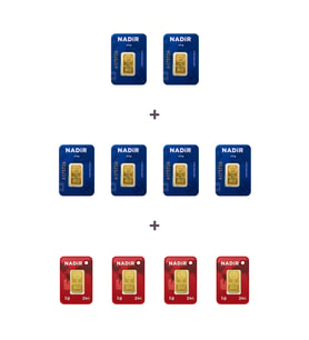 Nadir Gold 24 Ayar 19 Gram Külçe Altın (6 Adet 2,5 Gram Külçe Altın + 4 Adet 1 Gram Külçe Altın )